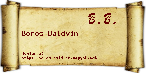 Boros Baldvin névjegykártya